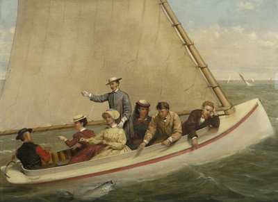 Angeln in einem Catboat in der Great South Bay, 1871 von Junius Brutus Stearns